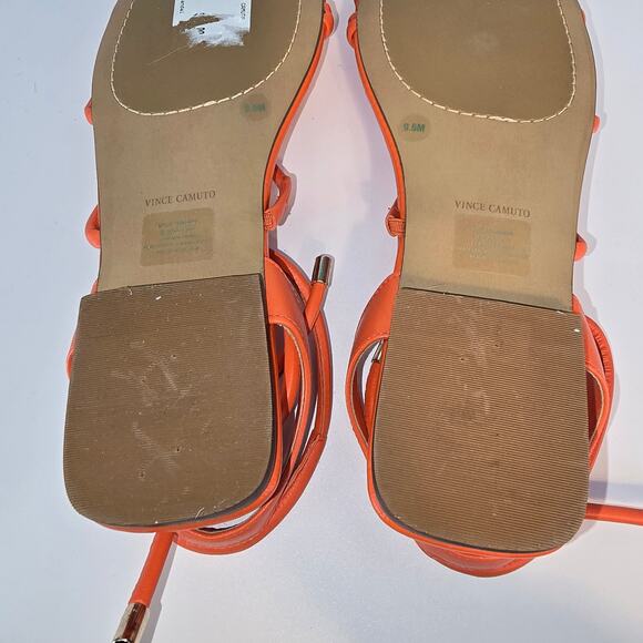 Vince Camuto Alminda Orange Sandal Toe Ring Strappy Tie Gladiator 9.5 - Picture 6 of 10
